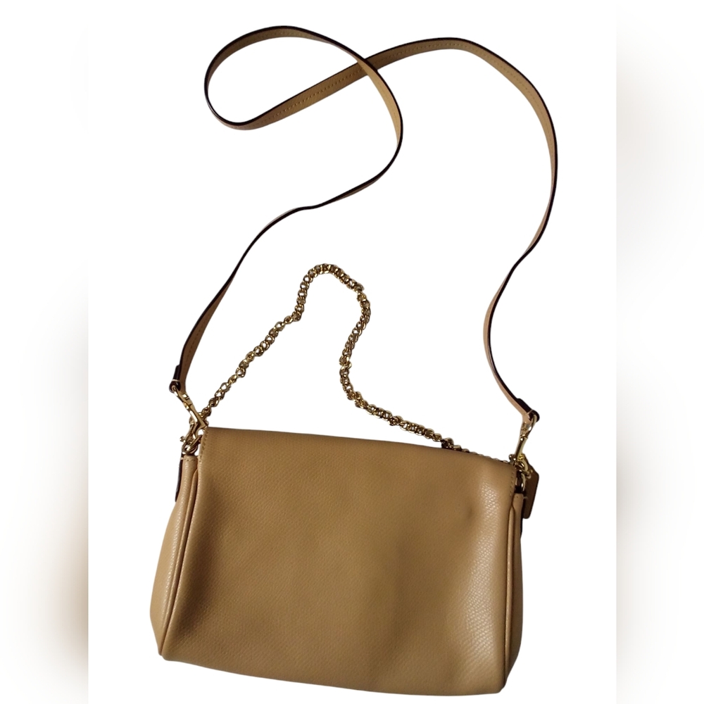 Coach Leather Handbag Crossbody Beige - Picture 9 of 9